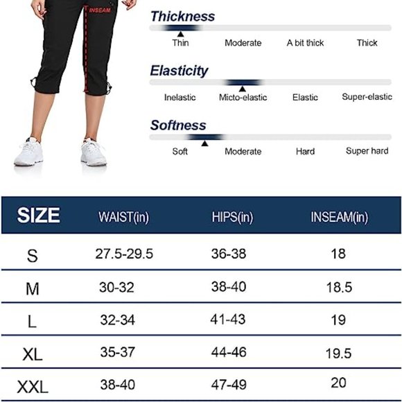 GymBrave Women's Hiking Cargo Pants Quick Dry Outdoor Capris Water Resis - Picture 5 of 5